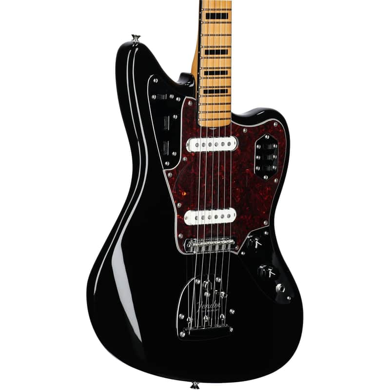 Fender Vintera II '70s Jaguar Electric Guitar, Maple Fingerboard (with Gig Bag), Black