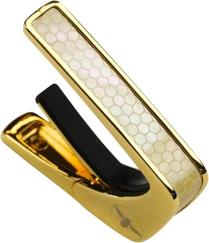 Thalia Gold Finish Capo - Vintage Pearl Save the Bees Premium Series Capo image 1