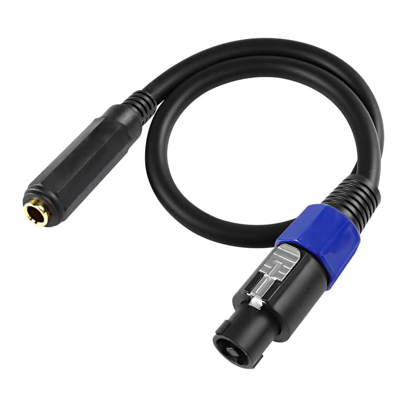 Professional Speakon to 1/4" Speaker Cables,Speakon Male to 1/4 Inch Female Audio Amplifier Speaker Cable with Twist Lock for DJ/PA Speaker Cord - 0.54m image 1