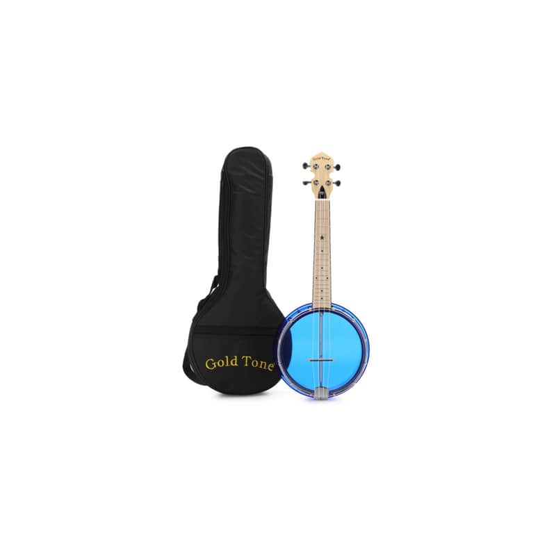 Gold Tone Little Gem See-through Banjo Ukulele (Sapphire) with Gig Bag Nylon Strings Maple Neck and Fingerboard image 1