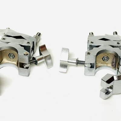 Pair of Chrome 1.5” Rack Clamp Bracket Cymbal Arm Holder Mount image 2