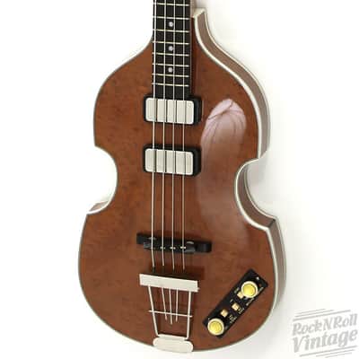 2015 Hofner Gold Label 500/1-MBU Violin Bass Walnut Stained Birdseye Maple image 10