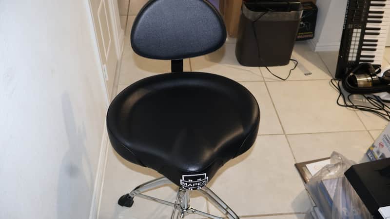 Mapex T875 Saddle Top Double Braced Drum Throne with Backrest 2020s - Black / Chrome image 1