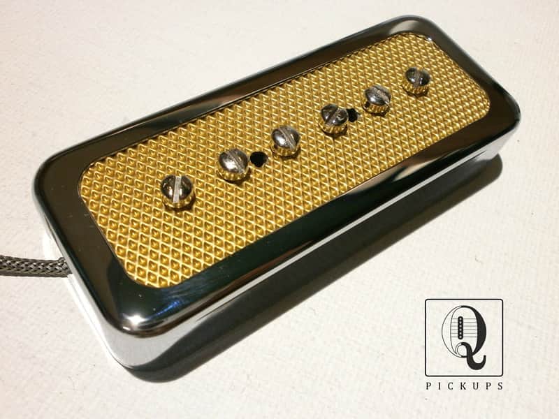 FOIL P90 Soap Bar Pickup Q Custom Shop Gold Chrome Electric Guitar Fits Gibson by Q pickups LP SG image 1