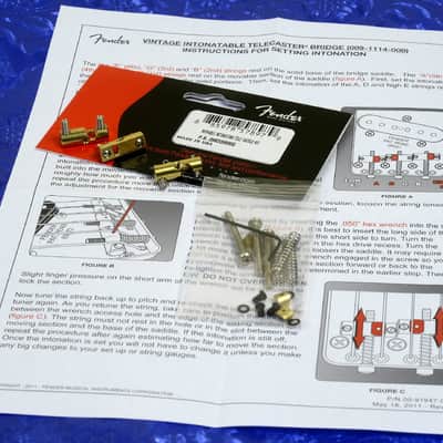 Fender Telecaster Movable Intonating Brass Saddle Kit, 0992099000 image 1