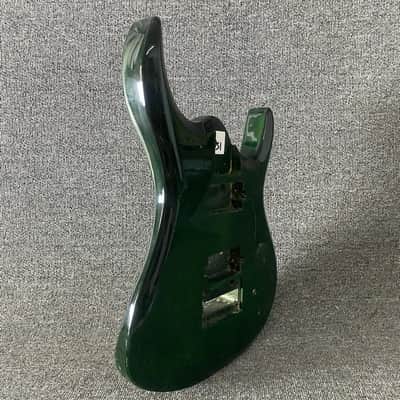 Green Flamed Maple Guitar Body with Fixed Tremolo, Project Grade image 4