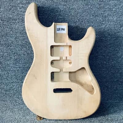 Strat Style Electric Guitar Body in Black, Solid Basswood image 1