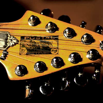 Postal Handmade Steam Punk 10 String Guitar Anitique Natural The Meter Jumps - Fender USA Pickups image 11