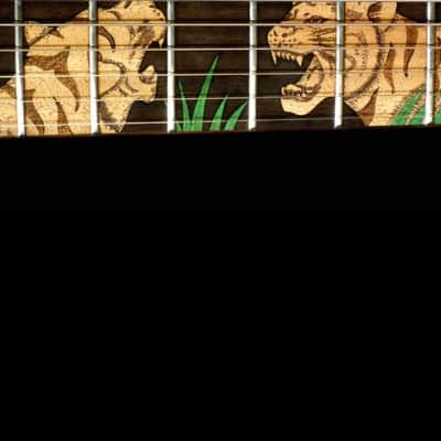 Blueberry Guitar Handmade Electric Guitar Tiger Motif 2022 - Hand Carved & Hand Made image 8