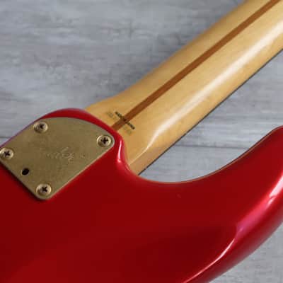 1989 Fender Japan PJR65 Jazz Bass Special PJ Active Contemporary Bass (Chrome Red) image 10