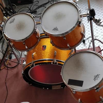 Vintage Eddie Ryan Custom fusion / bop shellpack – 10, 12, 13, 16, 20 in gold sparkle image 2