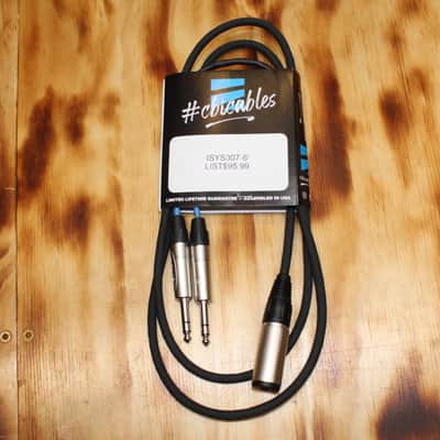 C.B.I. 1/4" Female to Dual Stereo Male 6' Cable ISYS307-6' image 1