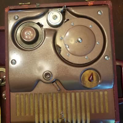 Webster-Chicago Wire Recorder all original 6SN7 6V6 tube amp AlNiCo tiny driver mono 288-1R  1950s - red-brown tolex image 2