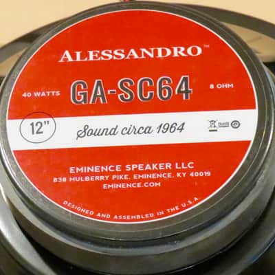 Eminence Alessandro GA-SC64 12” 40 watts 8 ohms - 15% off Sale! - (A) image 1