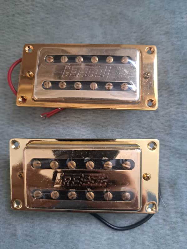 Gretsch Gold Bridge & Neck Humbucker Set~Rings & Mount Scews Included~Brand New image 1