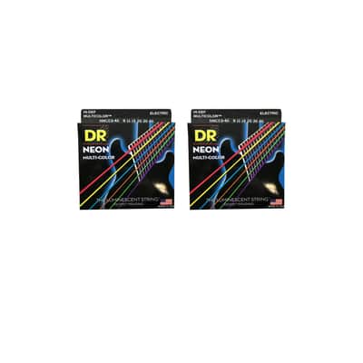 DR Guitar Strings Electric 2 Pack Neon Multicolor 09-46
