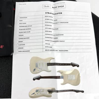 2023 Fender American Mod Shop Stratocaster Solid Rosewood Neck – Olympic White image 15
