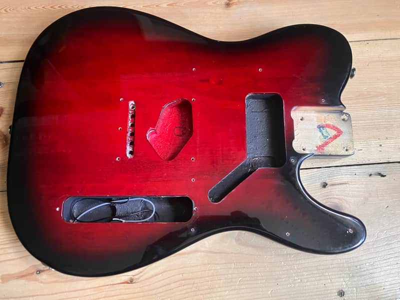 Fender Squier Telecaster Standard Guitar Body Indonesia 2018 Red Burst image 1