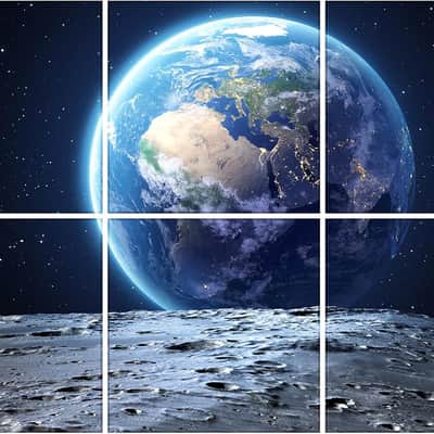 Art Acoustic Panels,72“x48”inch Premium Acoustical wall panel,Self-adhesive Decorative Sound Absorbing Panel for walls, Studio Acoustic Treatment. Soundproof wall panel,6 Pack,Earth image 1