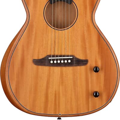 Fender Highway Parlor Thinline Acoustic-Electric Guitar (with Gig Bag), All-Mahogany imagen 2