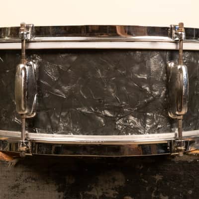 1966 Slingerland 5x14 Black Diamond Pearl Deluxe Student Model Snare Drum image 4