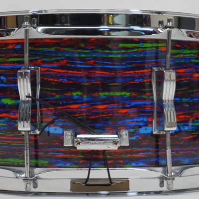 LUDWIG CLASSIC 14"x 6.5" PSYCHEDELIC RED SNARE DRUM 1970s - Psychedelic Red image 9