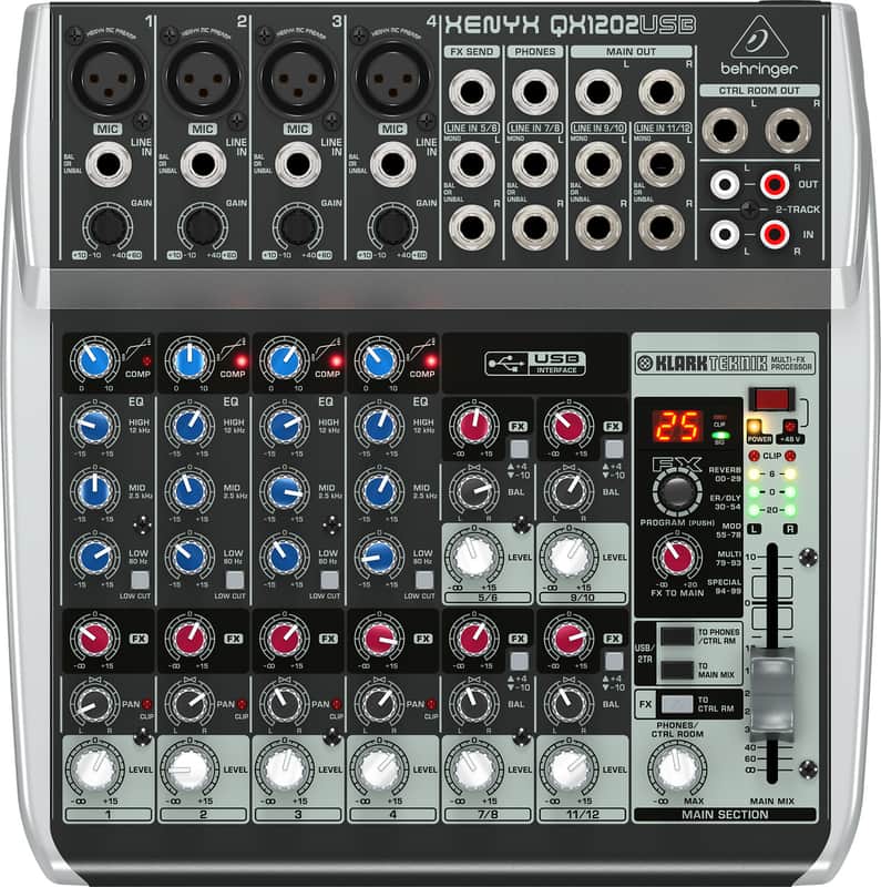 Behringer Xenyx QX1202USB 12-Input Mixer with USB Interface and