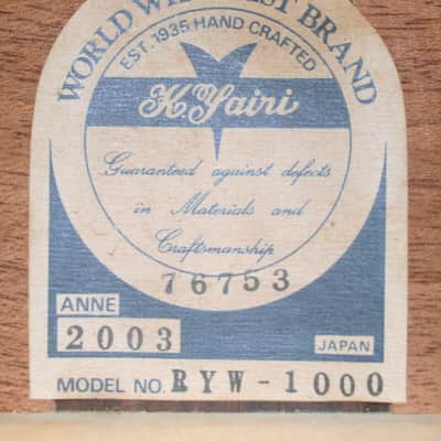 2003 Yairi Old D-45S style RYW-1000  Jacaranda Japan Vintage - Natural+K Yairi Hard Case and more image 21