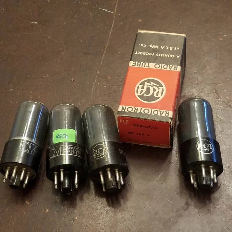 RCA Pair (2) 6V6GT/G Beam Power AT1000 TESTED Vacuum Tube greyglass WWII era 6V6 Audio 1938-1942 image 1