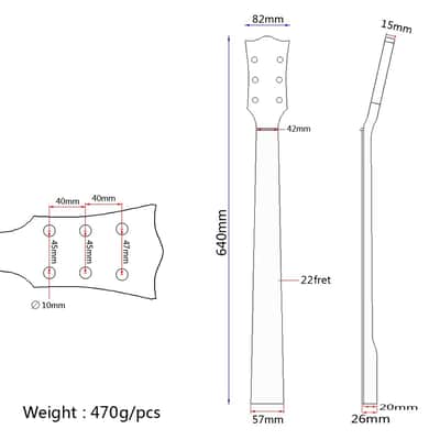 22 Fret Guitar Neck Mahogany Rosewood Fingerboard for LP Electric Guitar image 2