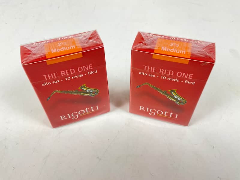 Alto Saxophone Reed Lot: 2 Boxes Rigotti Gold Red 2.5 Medium [01442]