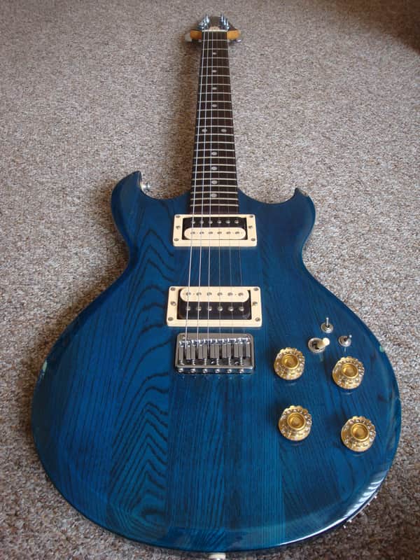 Aria Pro II CS-350 Cardinal 1982 See Thru Blue. Matsumoku | Reverb
