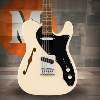 Squier Affinity Series Telecaster Thinline - Laurel Fingerboard - Black Pickguard - Olympic White image 1
