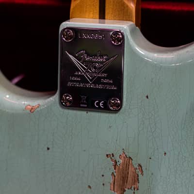 Fender CS 70th Anniversary 1954 Strat Relic 1-P QMN SFA Limited Fat 2025 - Super-Faded Aged Surf Green image 13