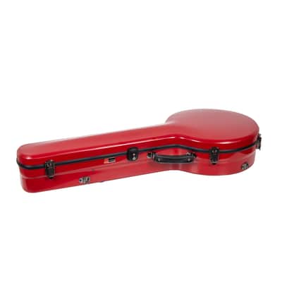 Crossrock Fiberglass Banjo Case-Fits Mastertone & Most 5-String Styles, with Interior Compartment, Backpack Straps, Hygrometer, TSA Lock-Red (CRF2023MBJRD) image 6
