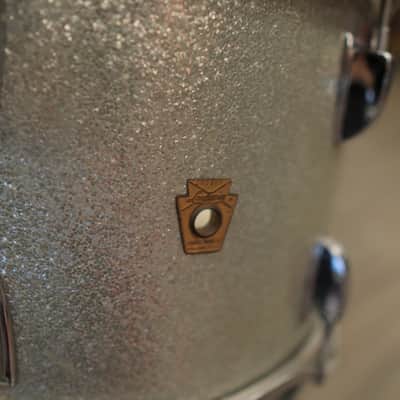 Vintage 60s Ludwig Hollywood 4-PC Shell Pack 12/12/16/22 (Silver Sparkle) image 4