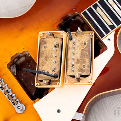 1980 Tokai Reborn Old Love Rock LS120 Original Burst w/ Lifton-Style Case, Double Cream DiMarzio PAF image 16