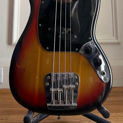 1974 Fender Mustang Bass Sunburst image 3