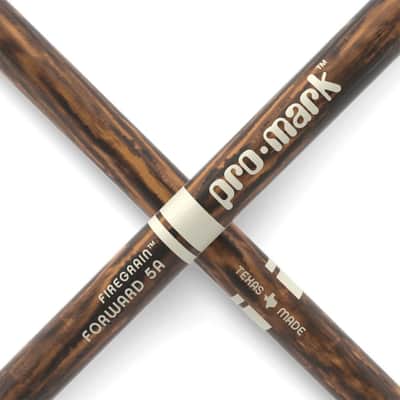 Pair of Promark Forward 5A FireGrain Wood Tip Drumsticks - TX5AW-FG Drum Sticks image 6