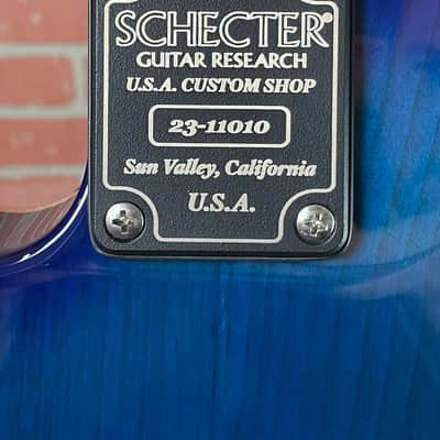 Schecter USA Custom Shop PT Custom HH Electric Guitar - Trans Sky Blue (New-Old Stock) image 11