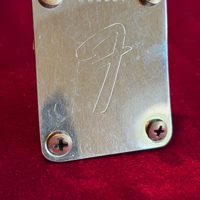 1968 Fender F Neck Plate + Screws Four Bolt Stratocaster Telecaster Precision Jazz Bass image 2