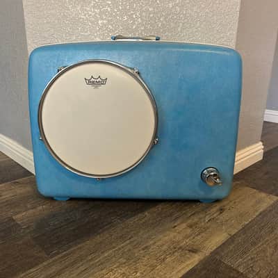 “BLUE DOG” busker style suitcase drum by Vintage Suitcase Kick Drums image 5