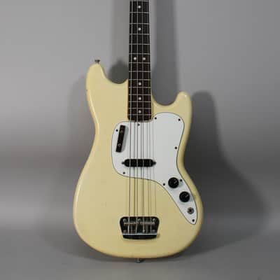 1974 Fender Musicmaster Shortscale Bass Olympic White w/OHSC image 2