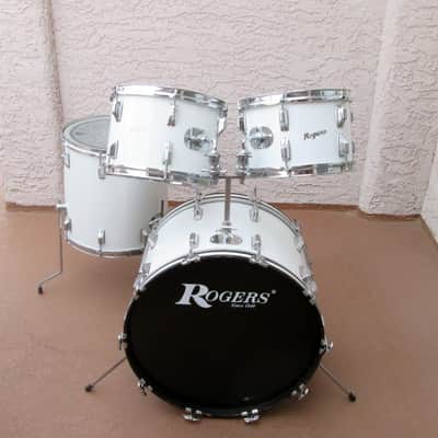 Rogers Vintage Londoner Drum Set Fullerton  White Swivomatic Script 22,12,13,16 READ image 1