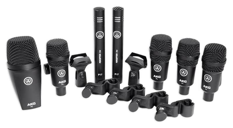 AKG Drum Set Session I (7) Microphone Kit w/ Bass/Overhead/Snare/Tom+Clamps+Case image 1