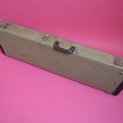 Vintage 1963 Fender Jazzmaster / Jaguar Hard Case - White Tolex - Rare Custom Color Case!  Pre-CBS Strat image 8