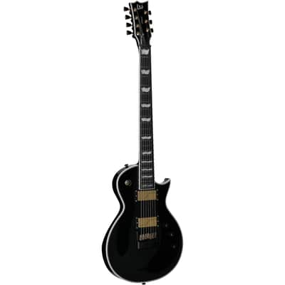 ESP LTD Deluxe EC-1007 Baritone Evertune Electric Guitar, Black image 2