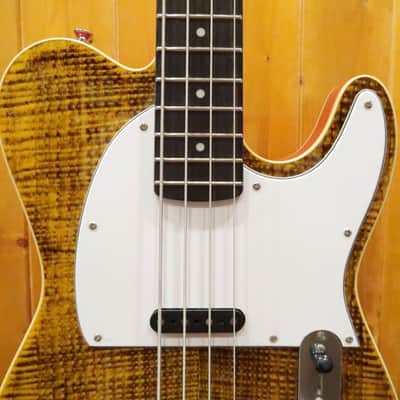 AIO TB4 4 String Telecaster Bass - Tiger Amber w/gig bag image 6