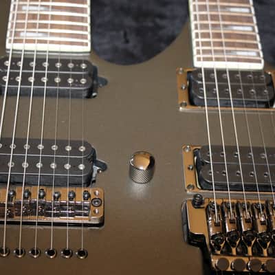 Ibanez Xiphos Doubleneck Guitar w/ OHSC *RARE* 2009 matte gunmetal NAMM Guitar image 8