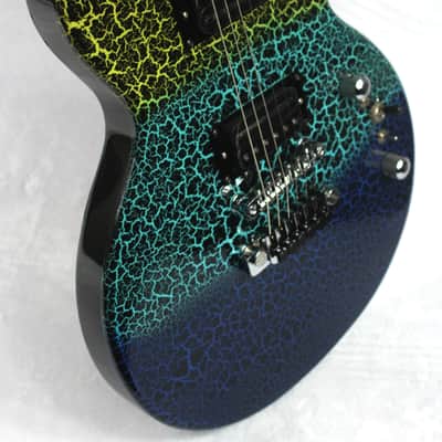 Custom Crackle Painted and Upgraded Epiphone LP Special ll Electric Guitar With Matching Headstock image 2